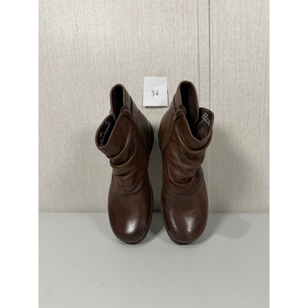 Clarks‎ Brown Leather Zip Comfort Ankle Boots Womens Size 6.5 M Style 39236 - Picture 5 of 11